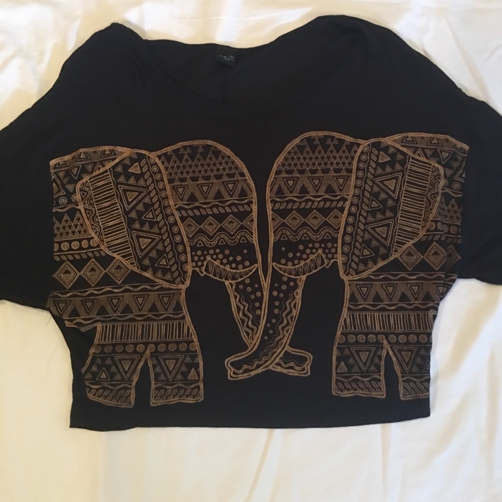 The Clas-sic Boho Black/Gold Elephant Top S